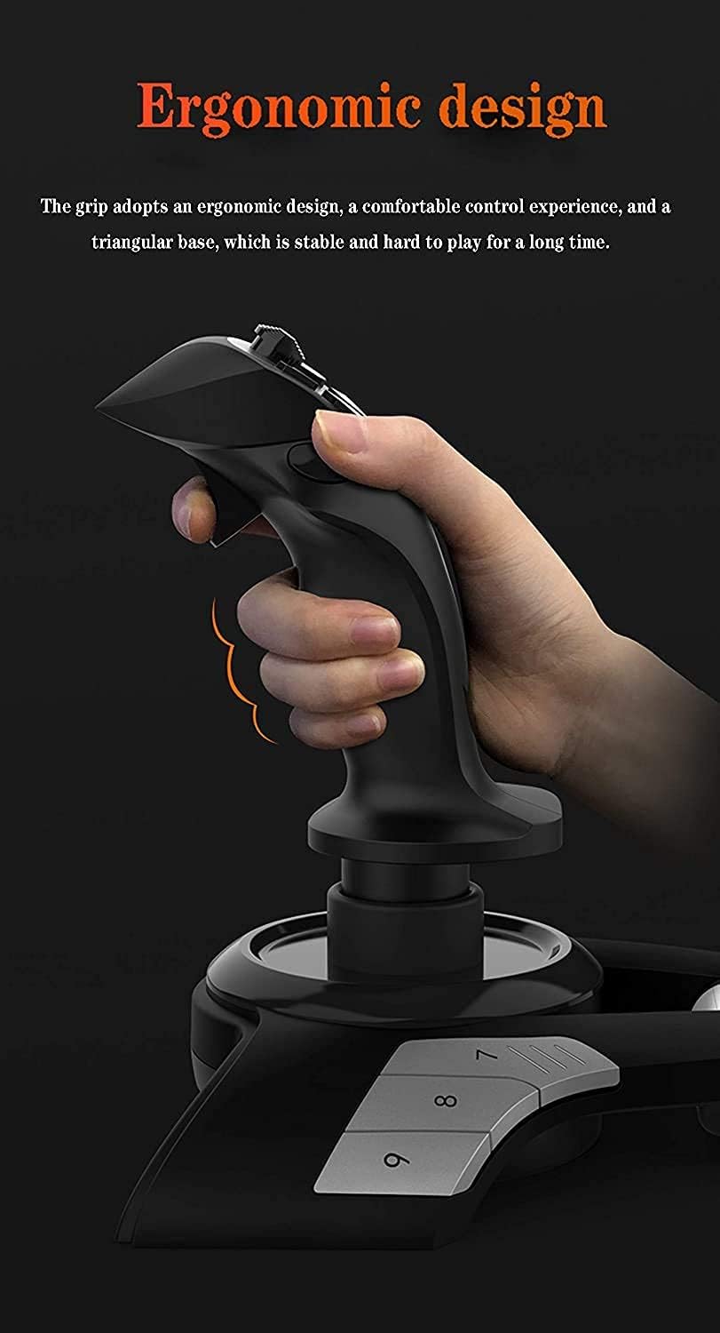 PXN-USB Flight Simulation Stick PC Flight Joystick Flight Joystick Controller, with Vibration Function Throttle Control, 12 Programmable Buttons, Compatible with Windows PC XP/VISTA/7/8 Pack of 2
