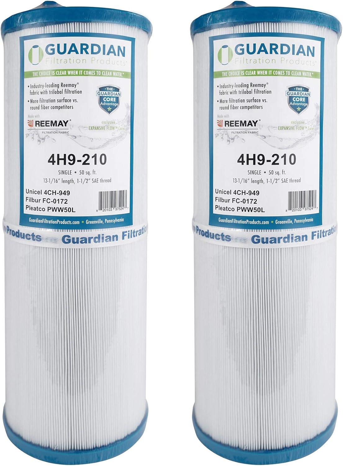 2 Guardian Pool Spa Filter Replaces Unicel 4CH-949 Spa Rising Dragon 4CH-949 FC-0172 FC0172 PWW50L Pack of 2