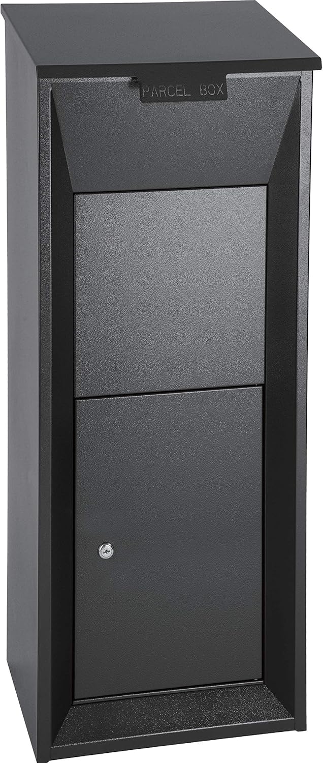 Sandleford Galvanised Steel Package Parcel Box Included Secure Package Delivery Mail boxs Locker Parcel Chute Lockable for Porch with 4 Keys