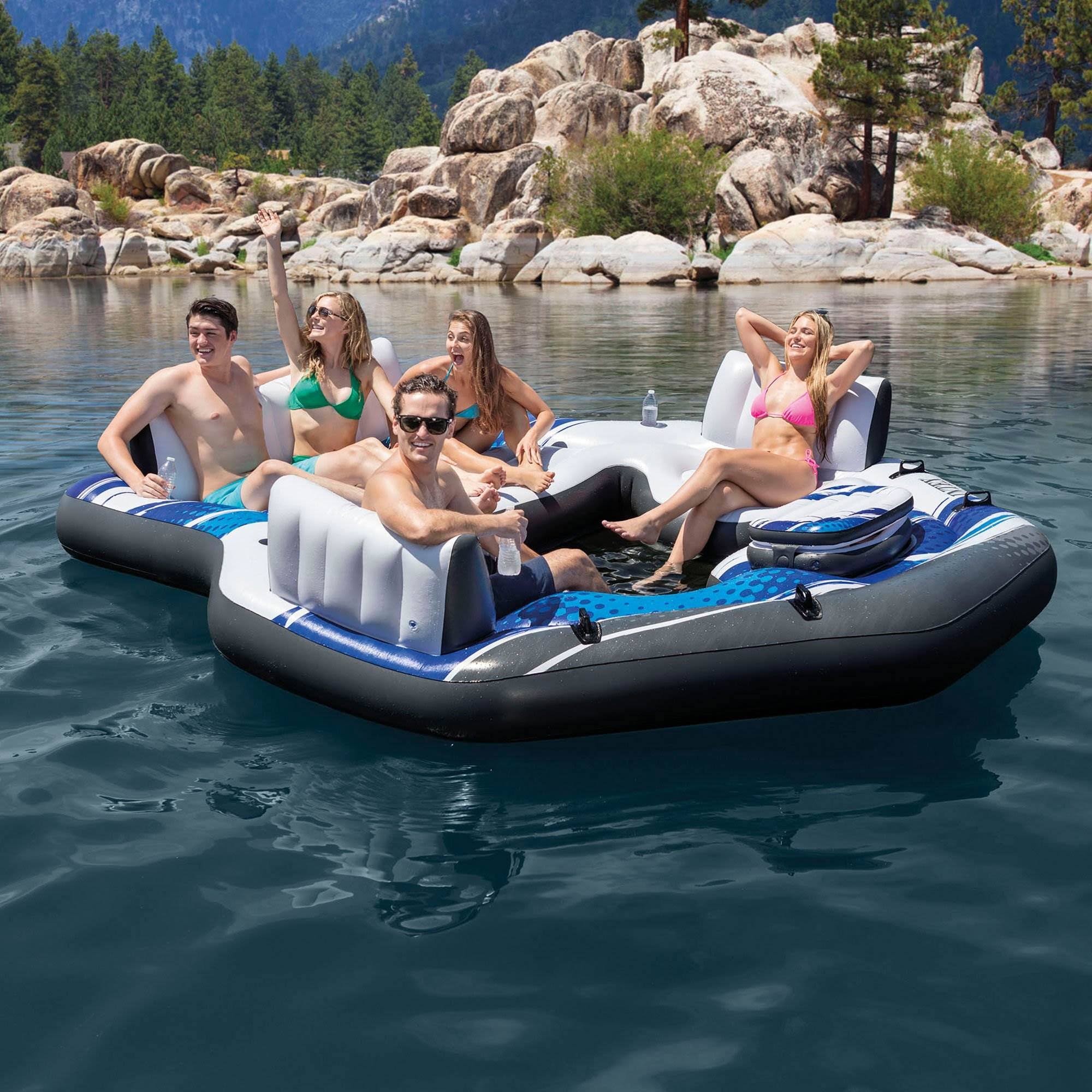 Intex Adult 5 Seat Pool Float w/ Quick Fill AC Electric Air Pump