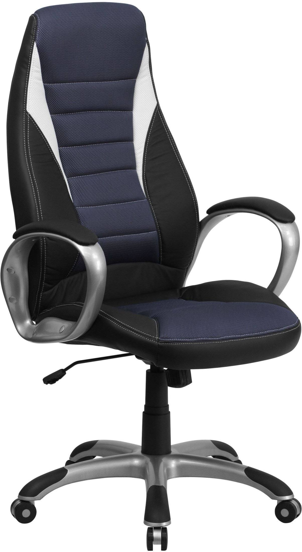 Flash Furniture High Back Vinyl Office Chair, Black/Blue