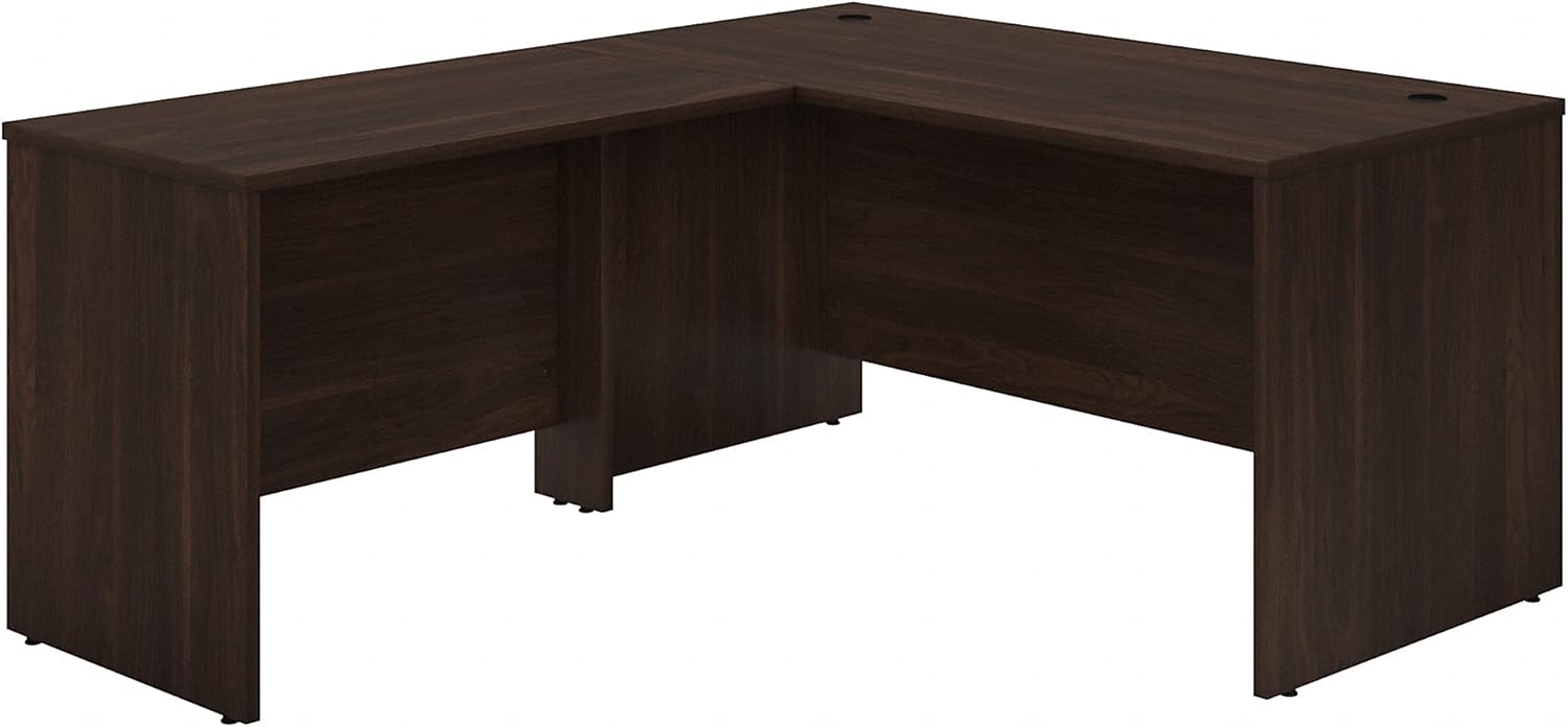 Bush Business Furniture Studio C L Shaped Desk with Return, 60W x 30D, Black Walnut