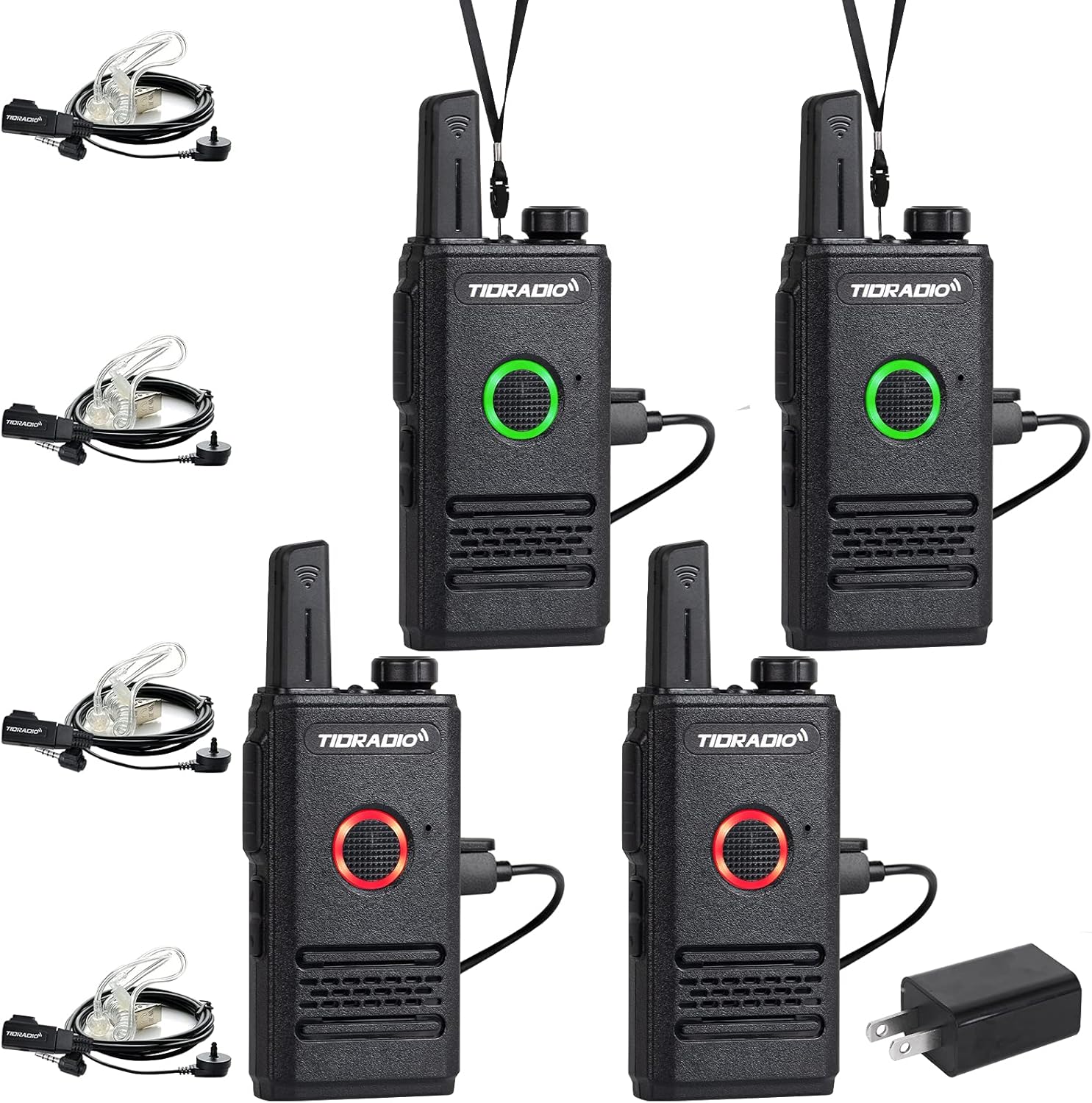 Case of 12, TIDRADIO M6 Long Range 22CH Two Way Radio Dual PTT Rechargeable Mini Walkie Talkies with Air Acoustic Tube Earpiece 12 Pack