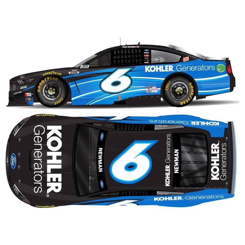 Action Racing Ryan Newman 2021 #6 Kohler Generators 1:24 Regular Paint Die-Cast Ford Mustang
