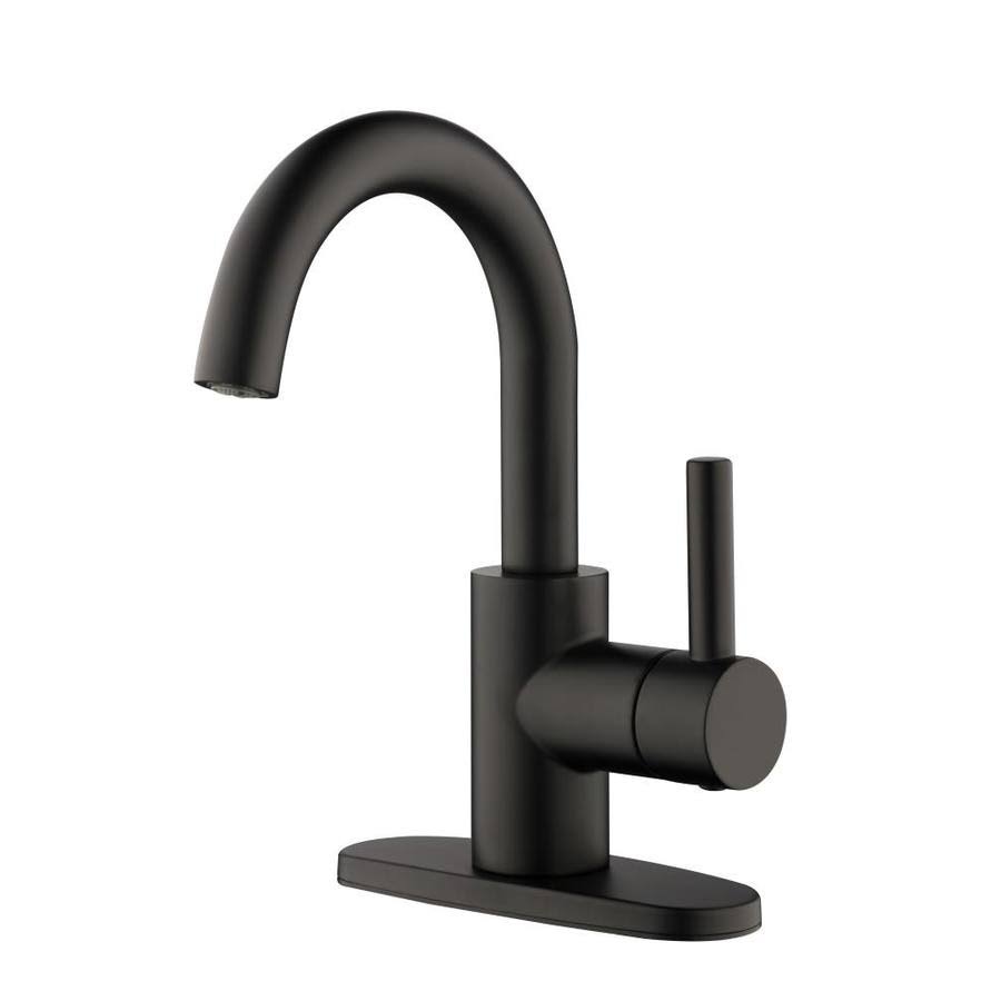 Jacuzzi Duncan Matte Black 1-Handle 4-in Centerset WaterSense Bathroom Sink Faucet with Drain 67691W-607001