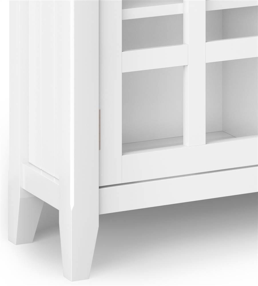 Simpli Home Acadian Solid Wood Entryway Storage Cabinet - White