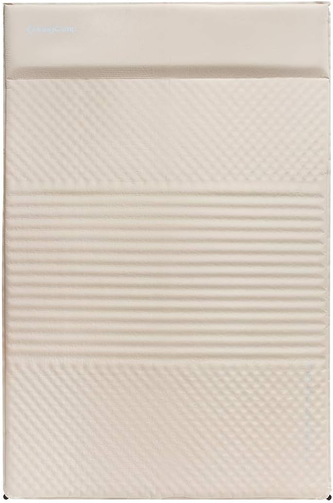KingCamp Sleeping Pad, Double/Single Self Inflating Mat Air Mattress for Camping, Lightweight Compact Foam Pads for Outdoor Backpacking Tent Traveling Hiking, Built-in/Detached Pillows & Storage Bag