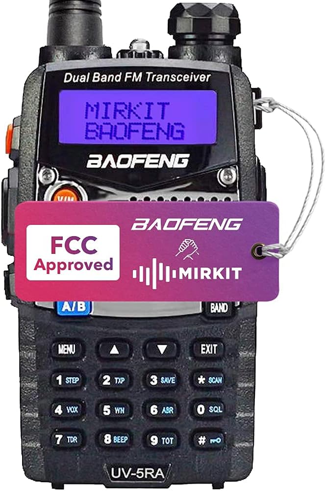 Baofeng Ham Radio UV-5RA 2021 5W Power FCC Approved 1800 mAh Li-ion Battery Mirkit Edition and Lanyard Mirkit Ham Radio Operator, Walkie Talkies Dual Band Two Way Radios Pack of 2