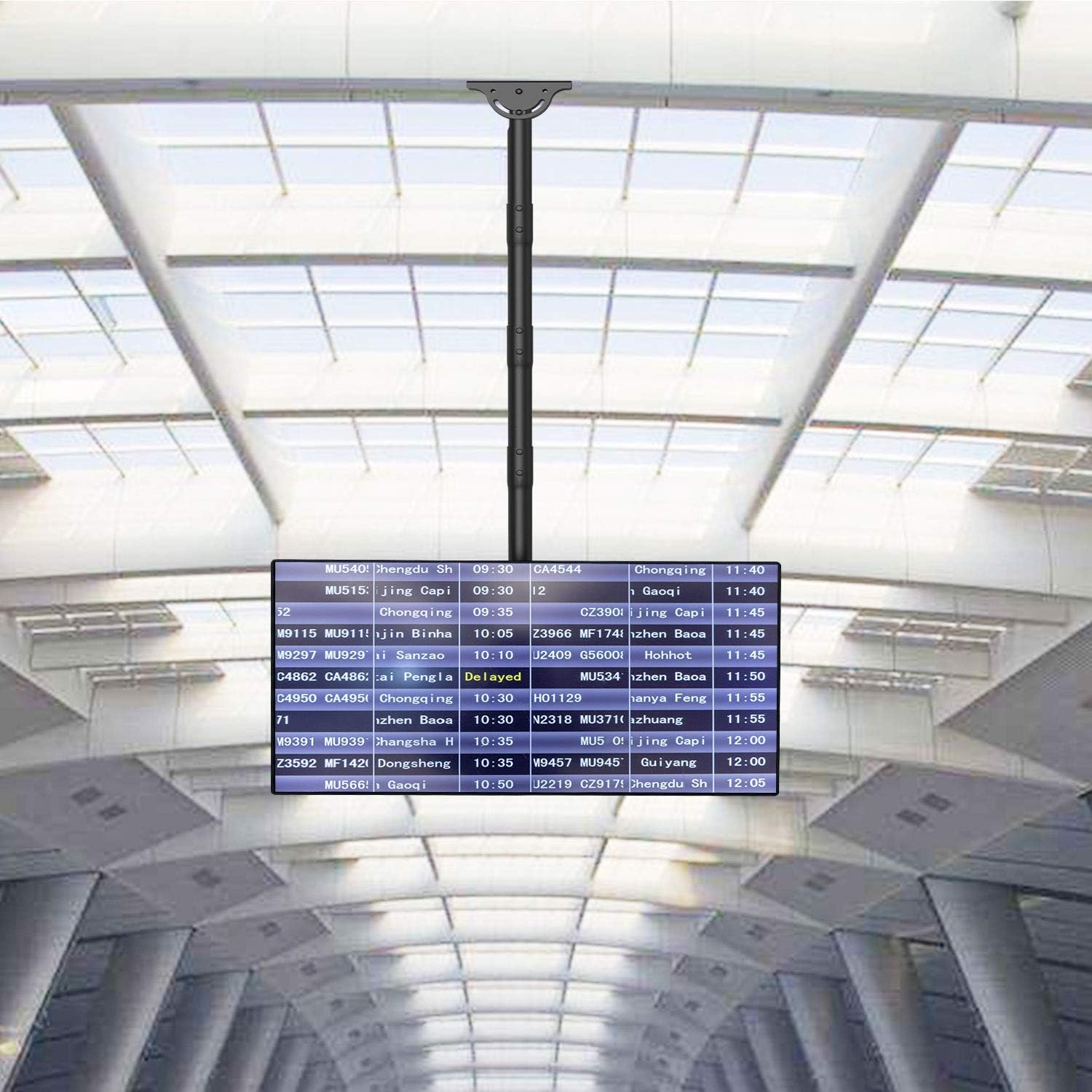 WALI TV Ceiling Mount Adjustable Bracket Fits Most LED, LCD, OLED and Plasma Flat Screen Display 26 to 65 Inch, up to 110 Lbs, Height Extension up to 58 Inch, VESA up to 400x400mm (CM2665XL), Black Pack of 2