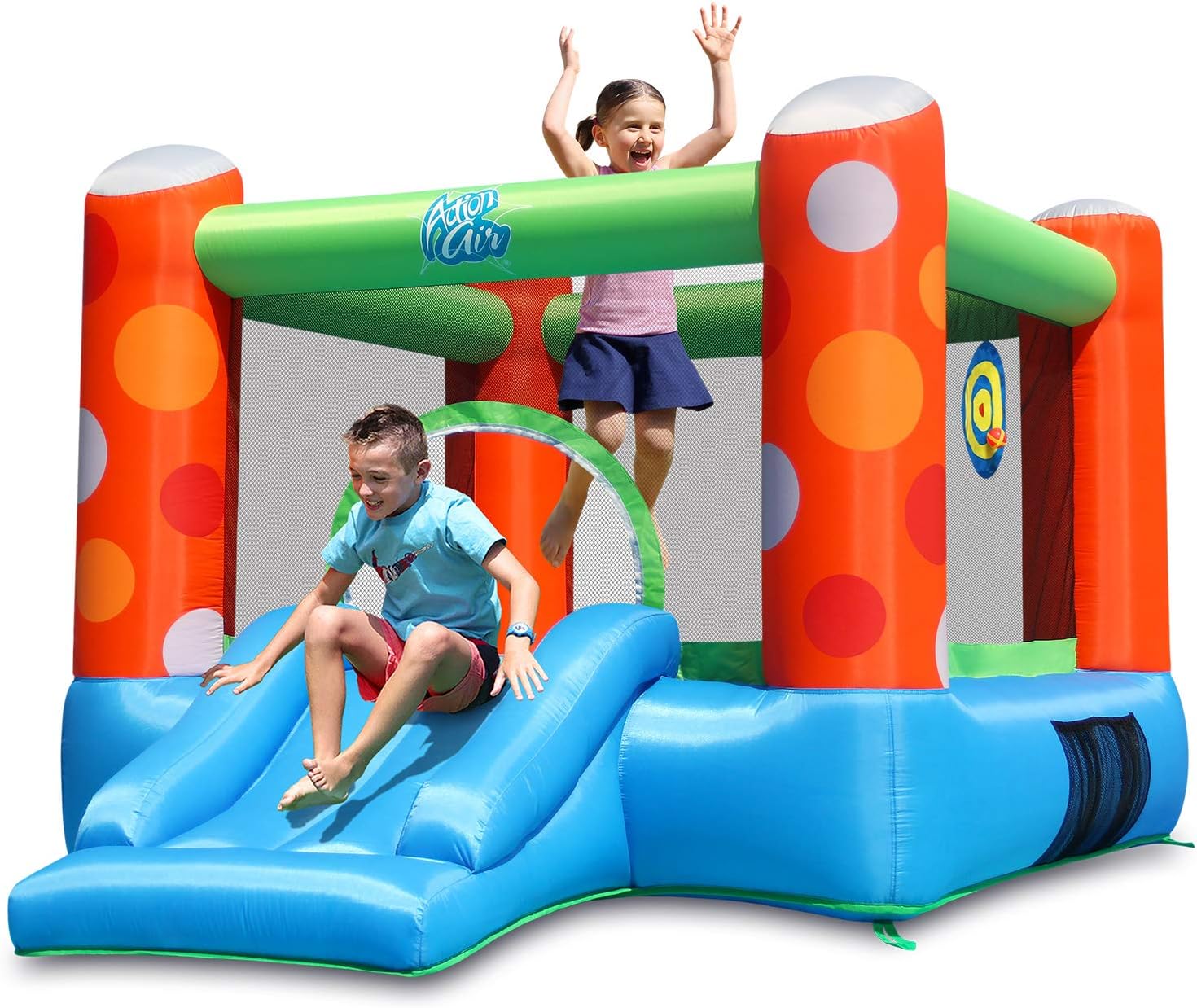 Action air Bounce House, Inflatable Bounce House with Air Blower, Bouncy Castle with Durable Sewn and Extra Thick, Family Backyard Jump House, Great Gift for Kids (9451)