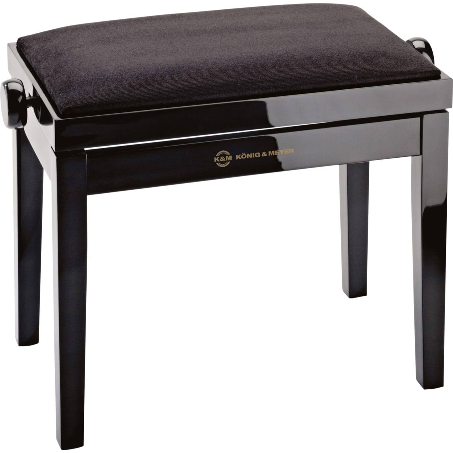 Konig u0026 Meyer 13901 Piano Bench - Black Gloss/ Black Velvet