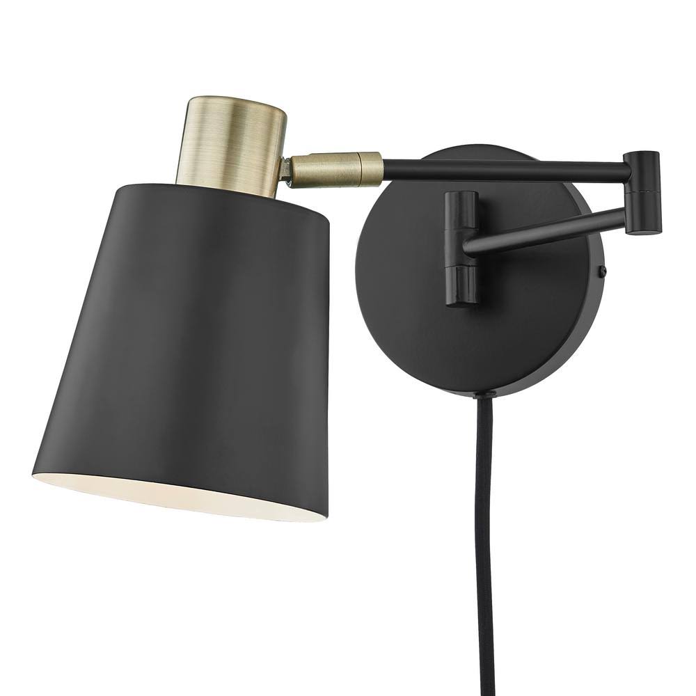 Light Society Alexi Plug-In Wall Sconce in Black