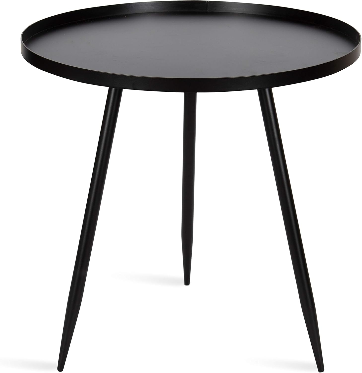 Kate and Laurel Duvall Modern Round Metal Side Table, 20 x 20 x 20.5, Black, Chic Minimalist End Table for Storage and Display