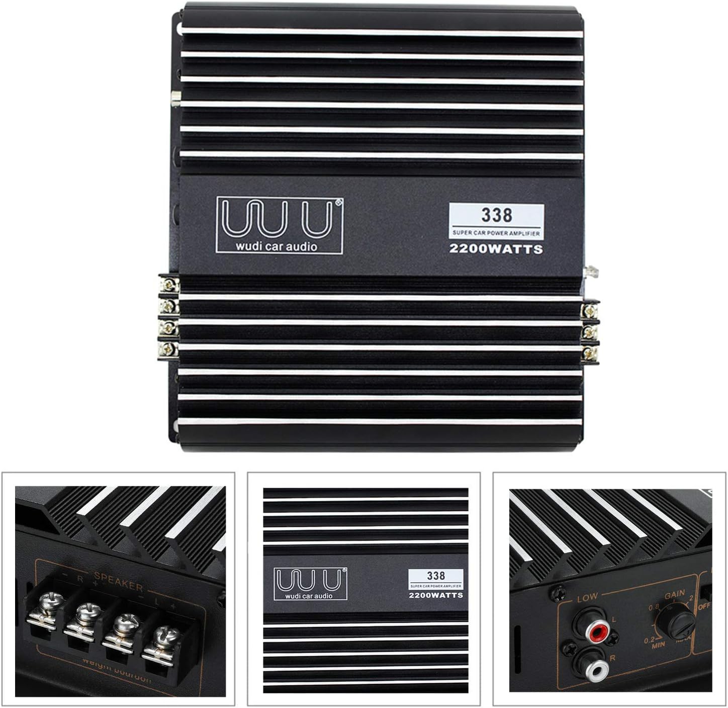 YaeCCC 2 Channel Amplifier Car Audio 2200W Car Amplifier Subwoofer Amplifier Pack of 2