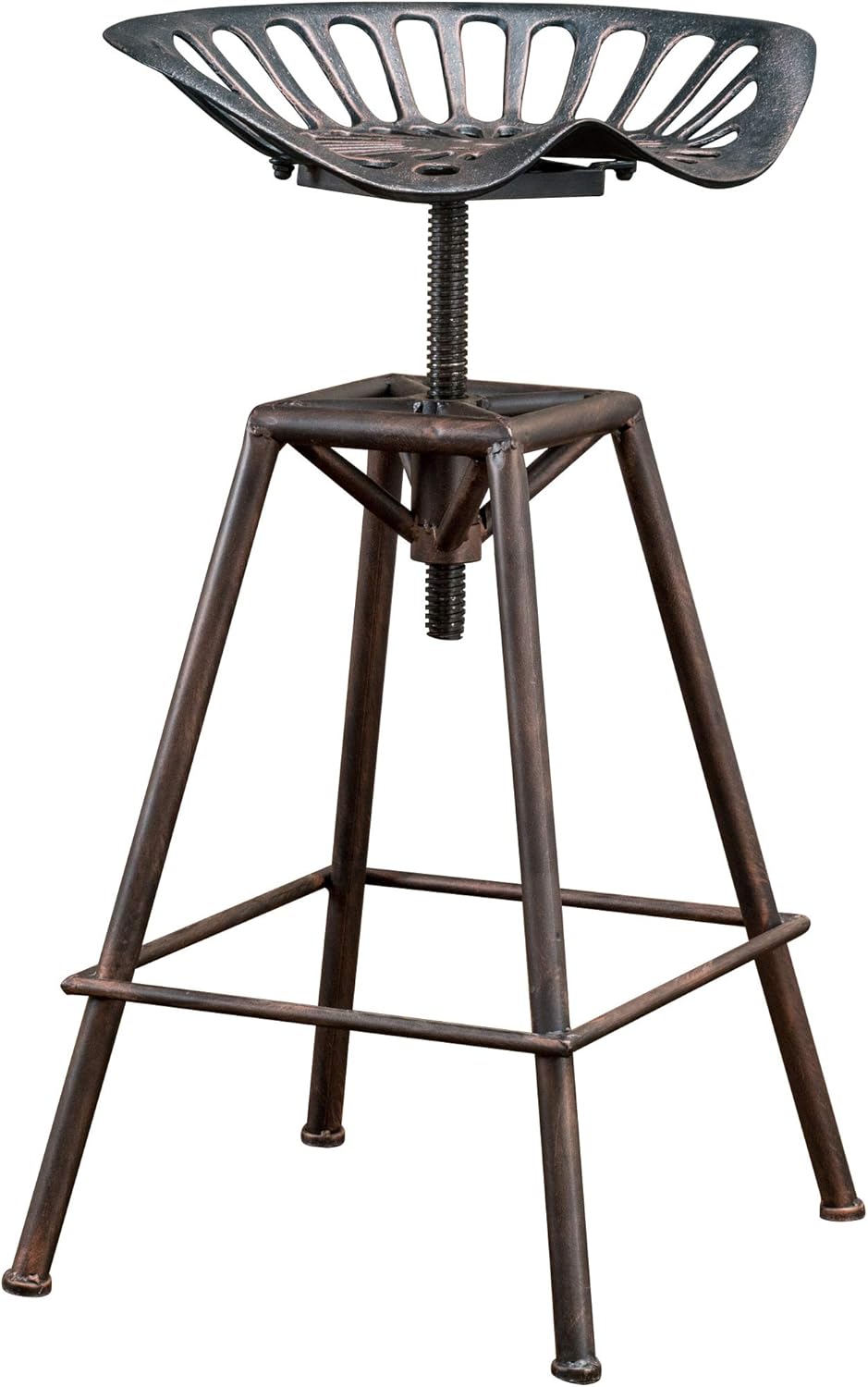 Christopher Knight Home Chapman Saddle Barstool, Black Brush Copper