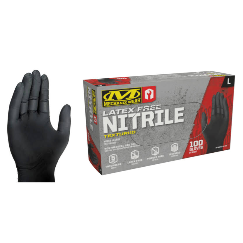 Mechanix Wear HD Black Nitrile Gloves - Small, 5 mil, Case of 10 Boxes
