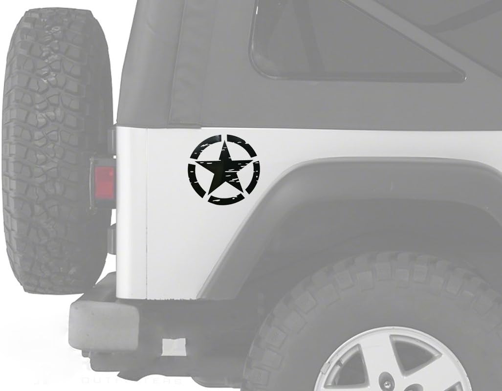 V8 GOD Decals Decoration Trim Car Body Stickers Bumper in Black for Jeep Wrangler YJ TJ JK JL Gladiator Tacoma Tundra RAM Pickup Truck - Pair,6.3inches Pack of 2