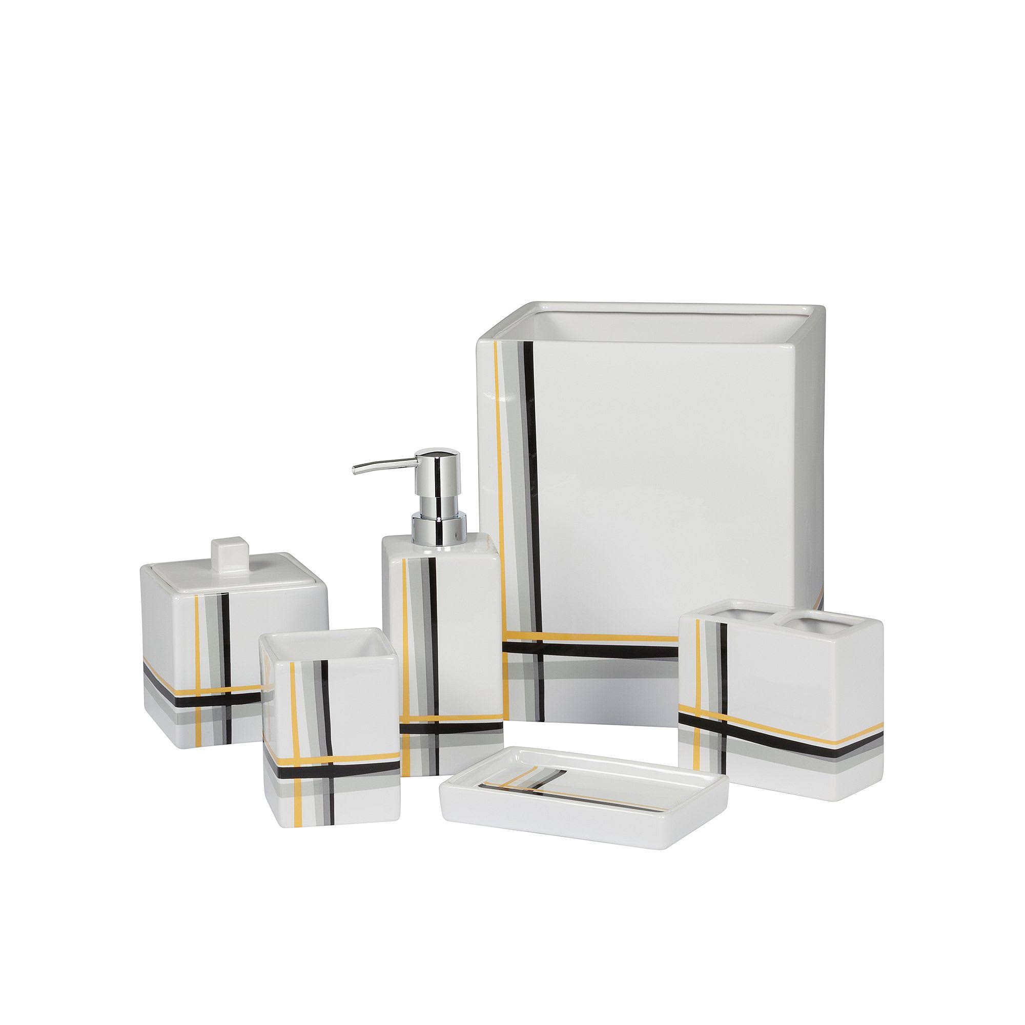 Creative Bath Modern Plaid 6-Piece Bath Accessory Set in Neutral