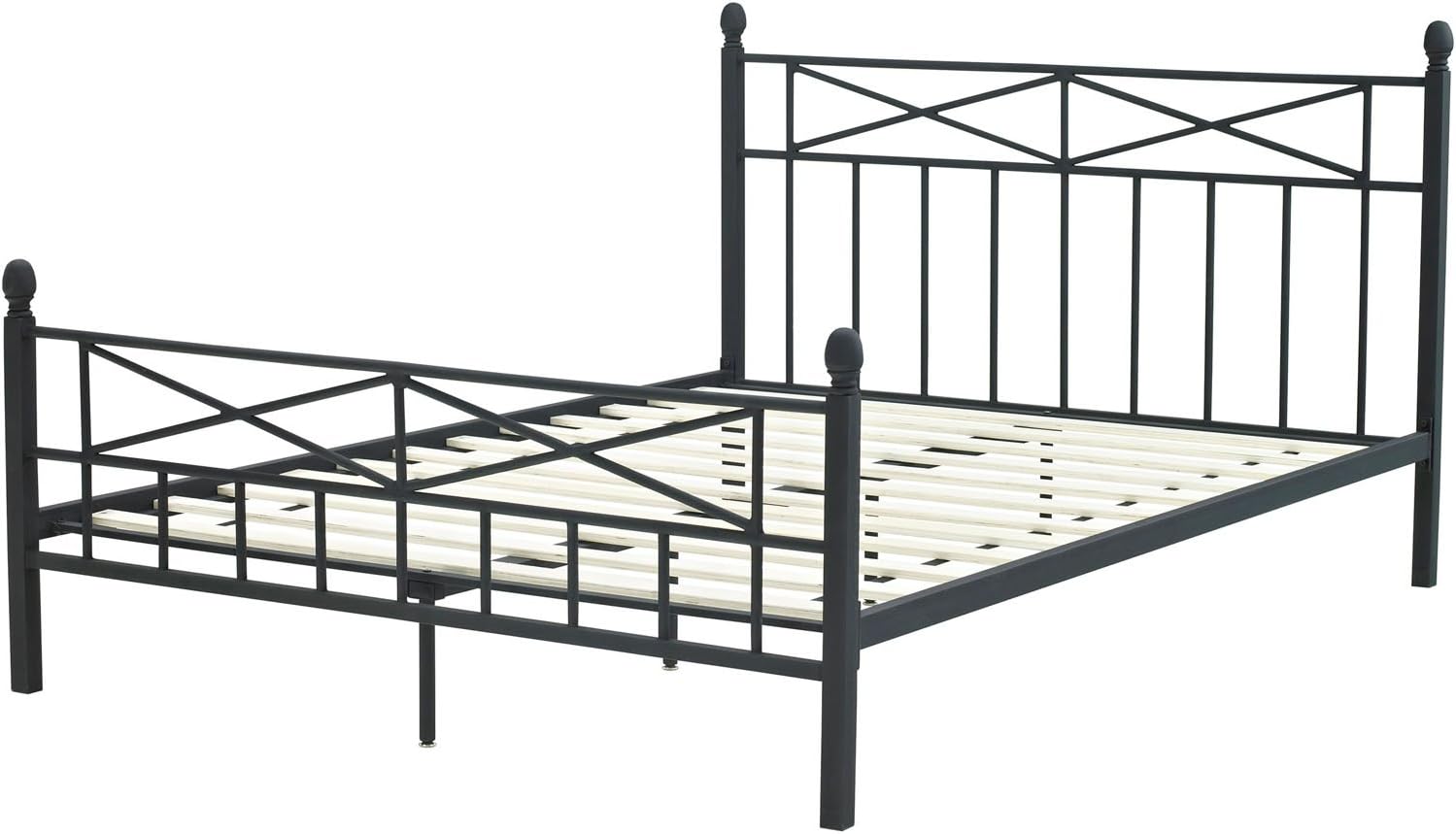 Hanover Mattress Uptown, Twin Metal Platform Bed Frame, Black