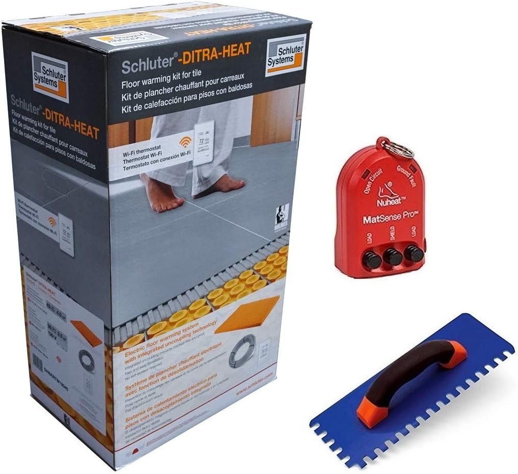 Schluter Ditra Heat DHEKRTW12040 Eco Comfort Kit- Including WiFi Touchscreen Thermostat, Heating Cable, Ditra Heat Sheets, 2 Floor Sensors and Safe Installation Accessories