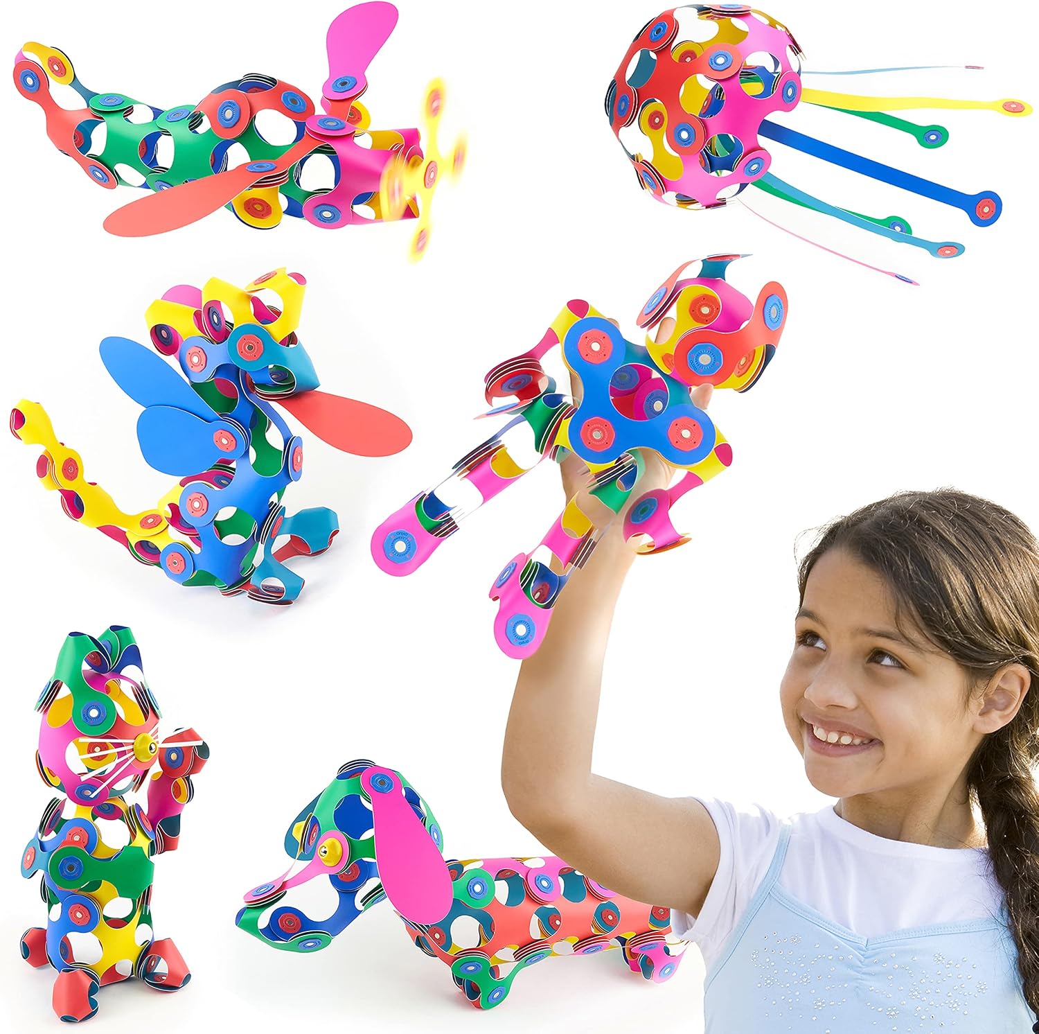 Clixo Super Rainbow 60 Piece Pack - A Versatile, Travel Friendly Magnetic Building Toy, Flexible Design for Hours of Fun Creative STEM Play, Great Gift for Curious Kids Ages 4-8