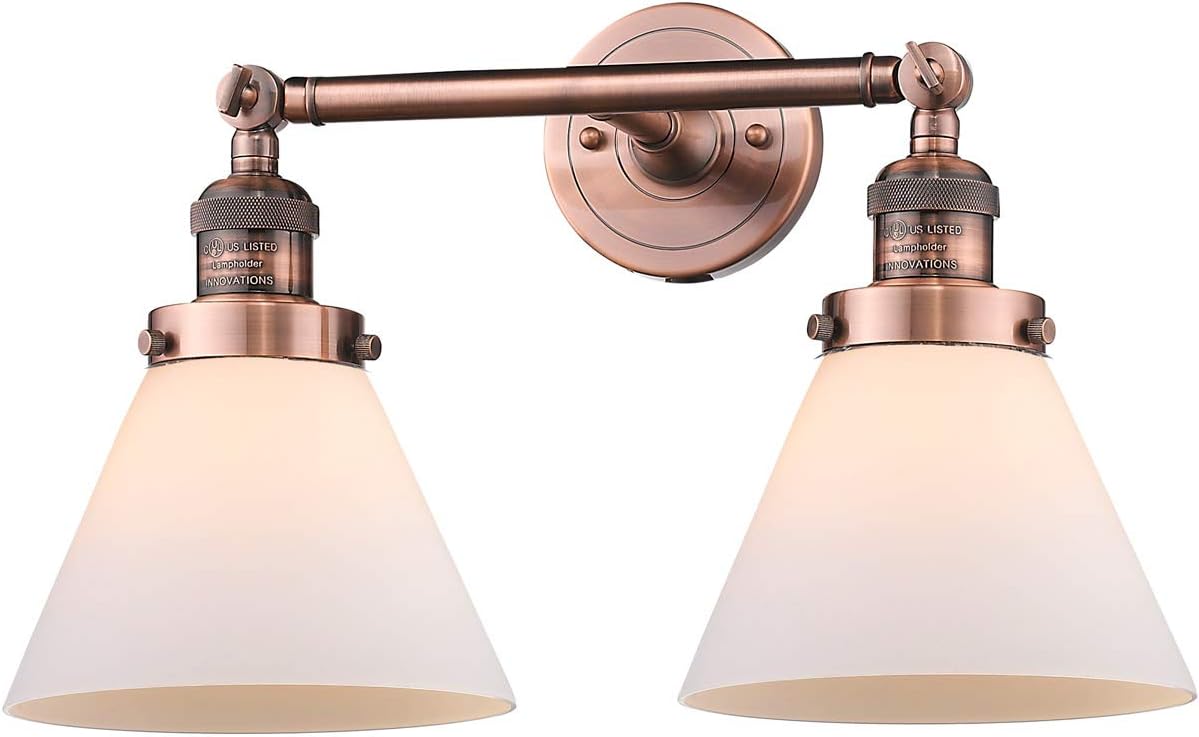 Innovations 208-AC-G41-LED 2 Light Vintage Dimmable LED Bathroom Fixture, Antique Copper