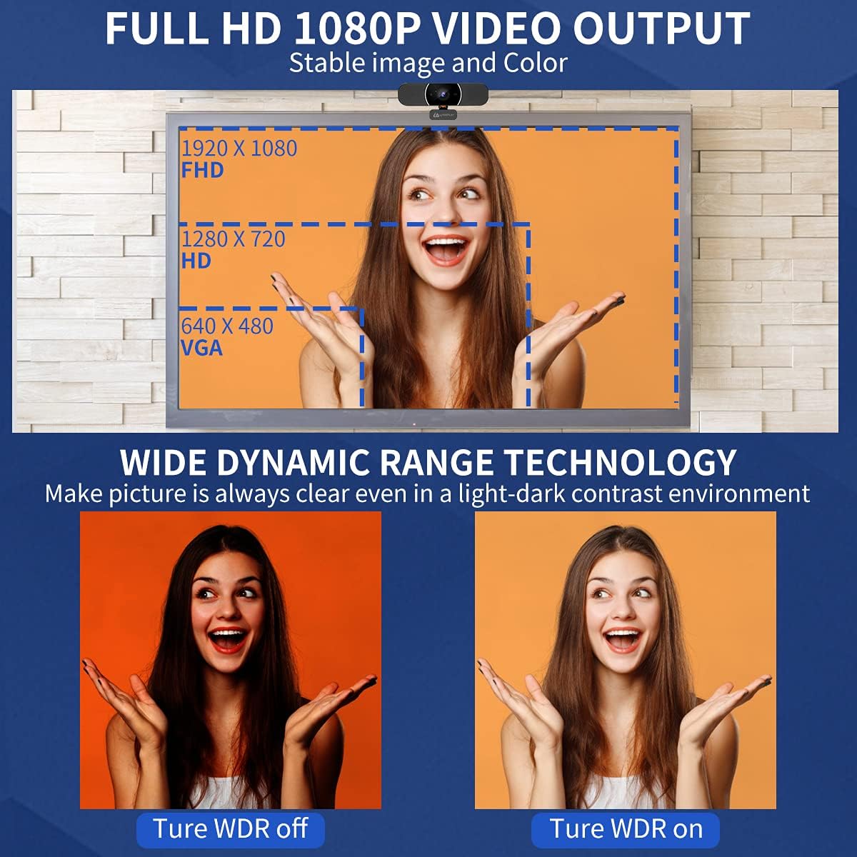 3 in 1 Full HD 1080P Webcam, LPDISPLAY All-in-ONE Video Conferencing Camera with Omnidirectional Noise Reduction Microphone HiFi Speakers Privacy Cover for Zoom Skype Teams Desktop PC Computer Laptop