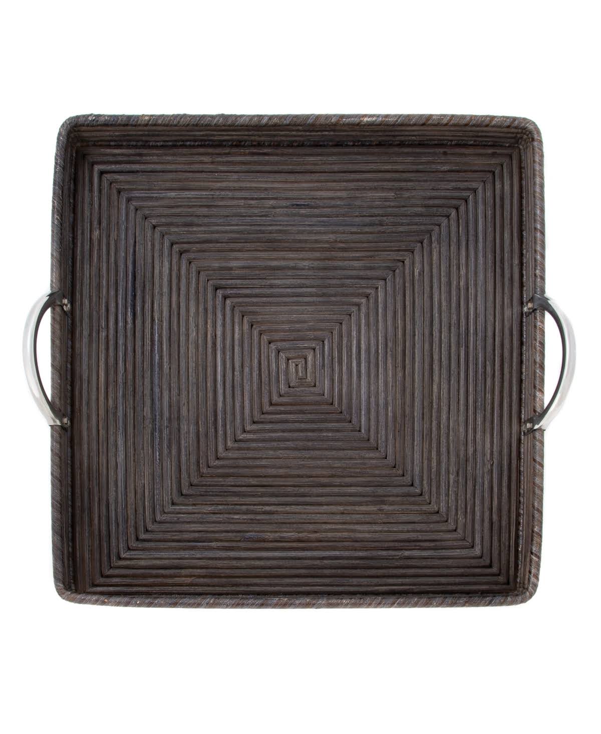 Artifacts Rattan Sattu Collection Square Tray - Charcoal