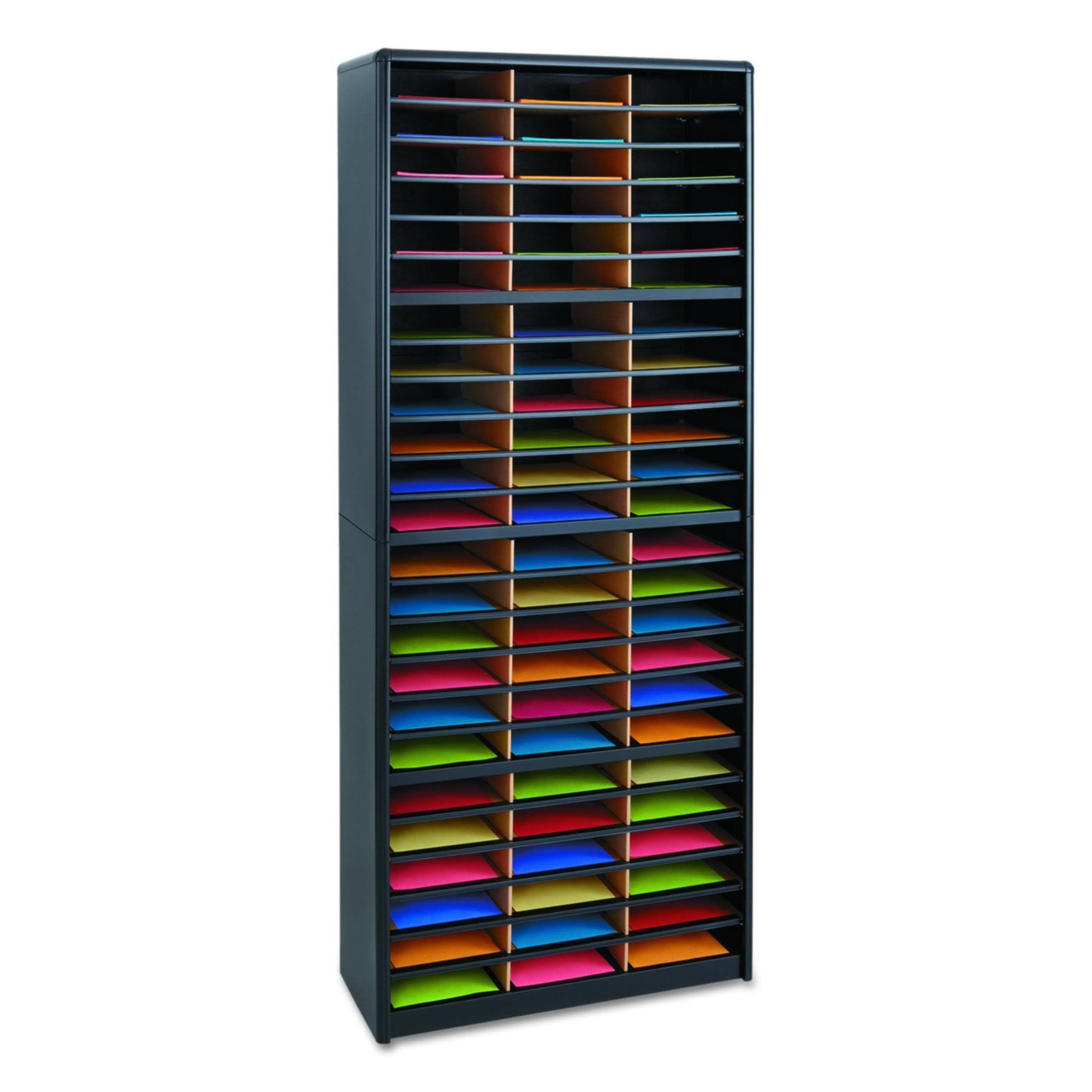 Safco Value Literature Organizer - Sorter - fiberboard, steel - black