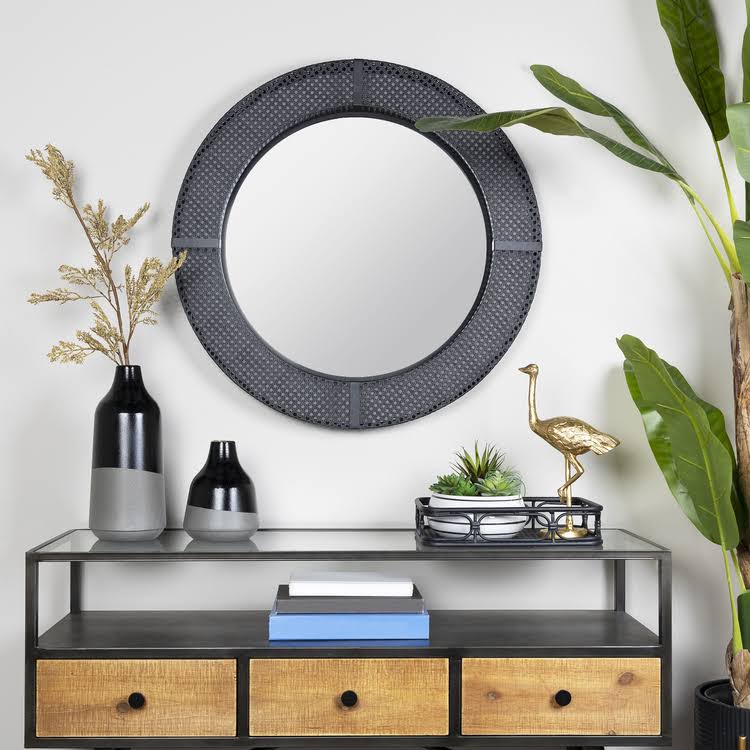 Stratton Home Decor Tall Black and Grey Dipped Vase S36856