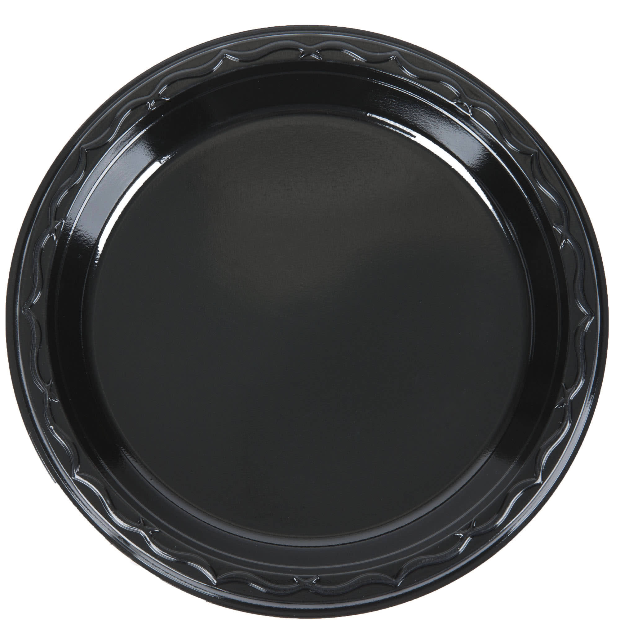 Genpak Silhouette Black Plastic Plates, 6 Inches, Round, 125-pack