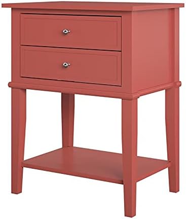 Ameriwood Home Franklin Accent Table with 2 Drawers in Terracotta