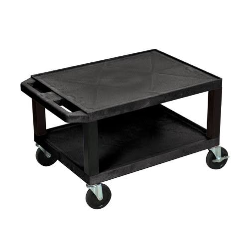 H. Wilson Company Tuffy Two Shelf Utility Cart, Black