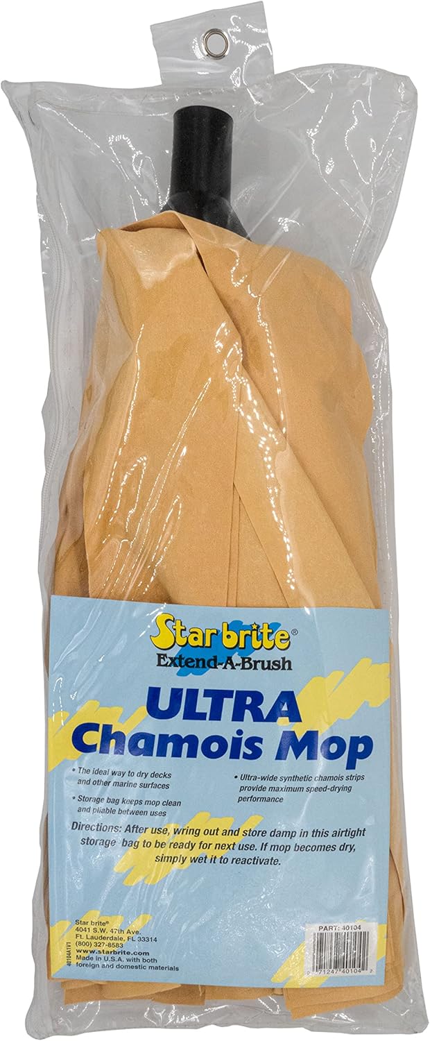 STAR BRITE Ultra Chamois Mop & Storage Bag - Premium Mop Head Attaches to All Extend-A-Brush Handles (040104)