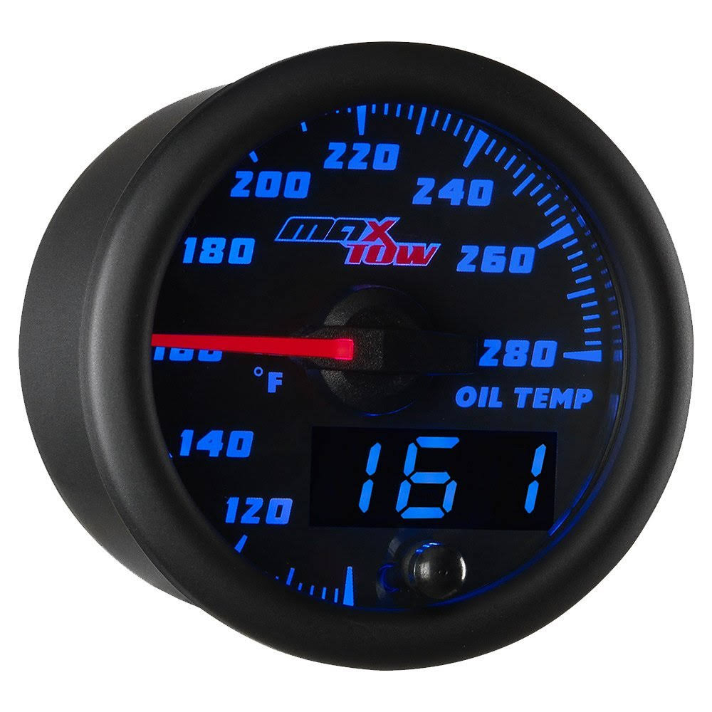 MaxTow Black and Blue Oil Temperature Gauge