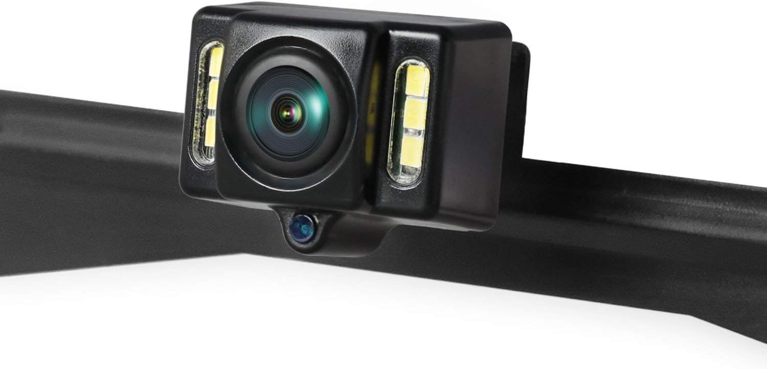 AUTO-VOX Cam1 HD Car Rear View Backup Camera of License Plate for Truck & RV with The Features of IP68 Waterproof High Brightness Light Sensor Night Vision LEDs，Fit All Cars