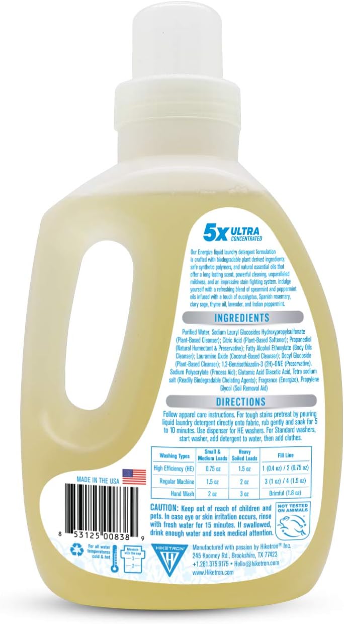 Fresh Scent Laundry Detergent (Energize, 1 Pack) Pack of 2