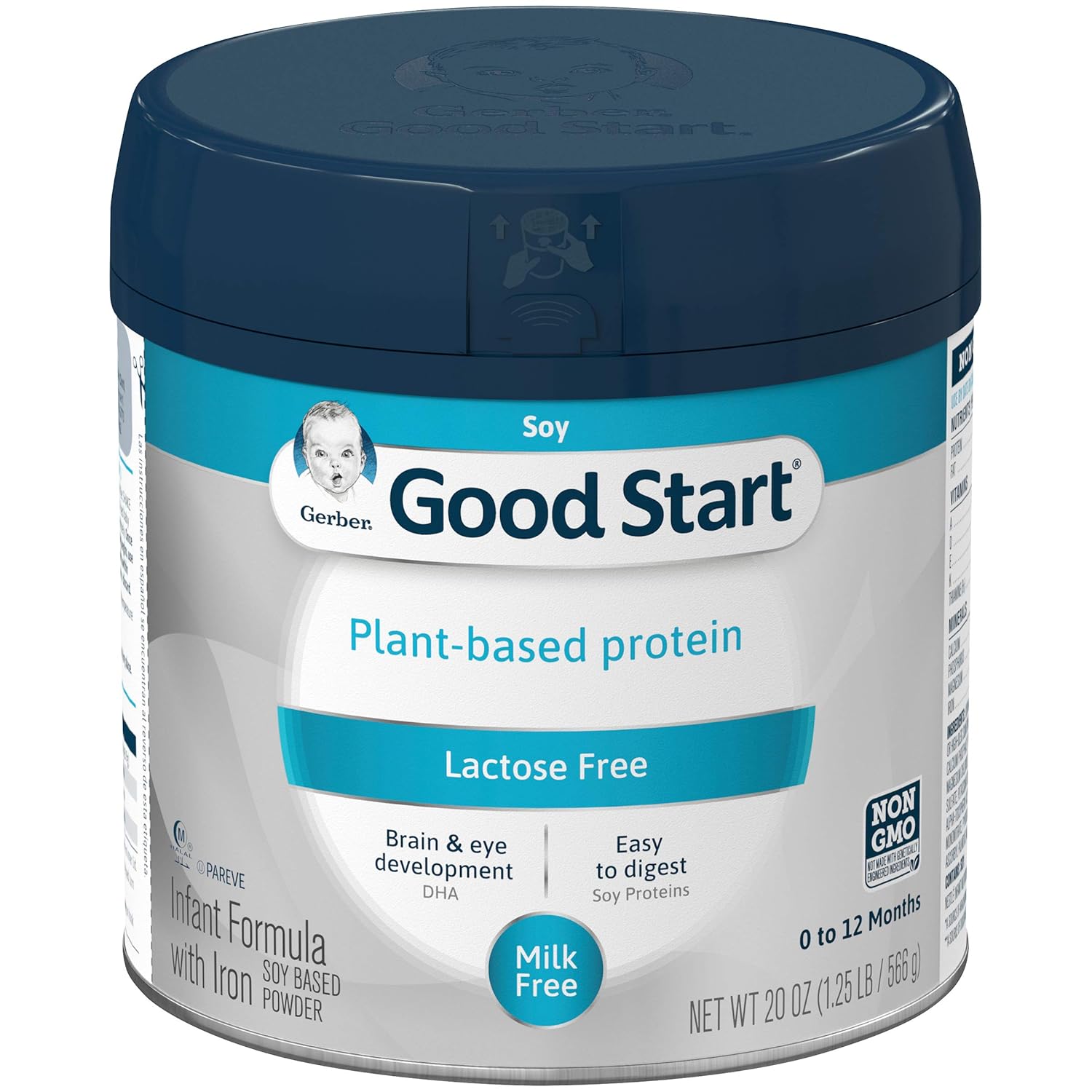 Gerber Good Start Plant Based Protein & Lactose Free Non-GMO Powder Infant Formula, Stage 1, 4 Count