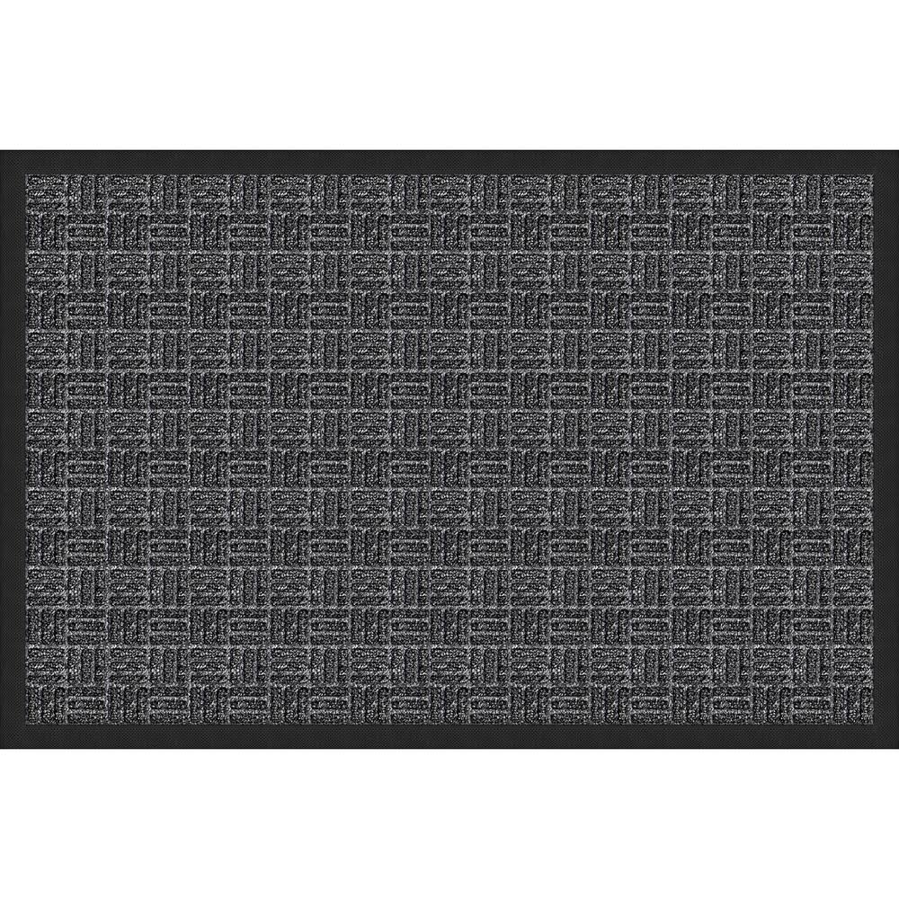 Apache Mills Gatekeeper Mat NG Charcoal 4 ft. x 6 ft. Commercial Door Mat, Grey