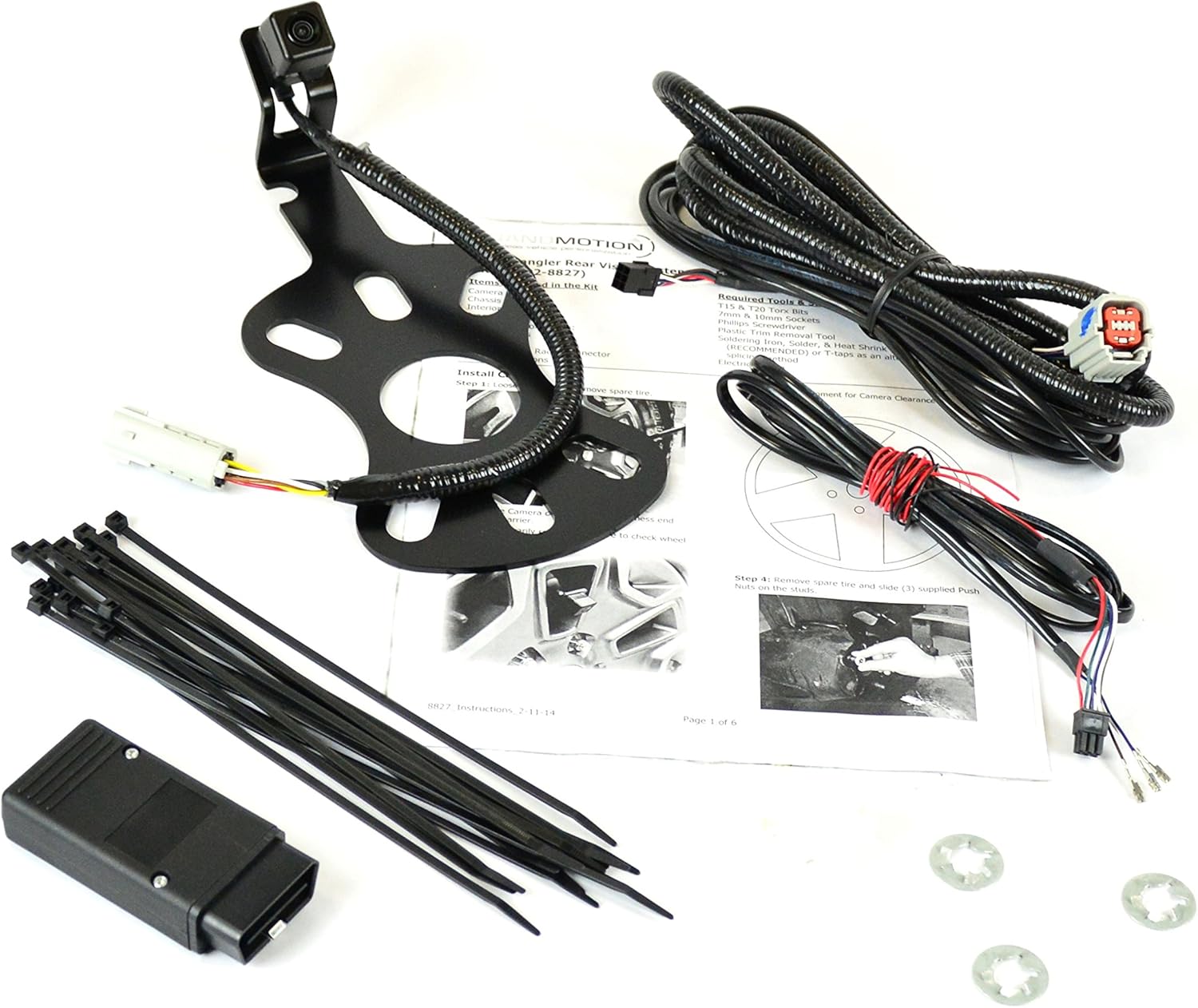 Brandmotion 9002-8838 Rear Vision Camera System for 2007-2018 Jeep Wrangler JK with Factory Display Radio , Black