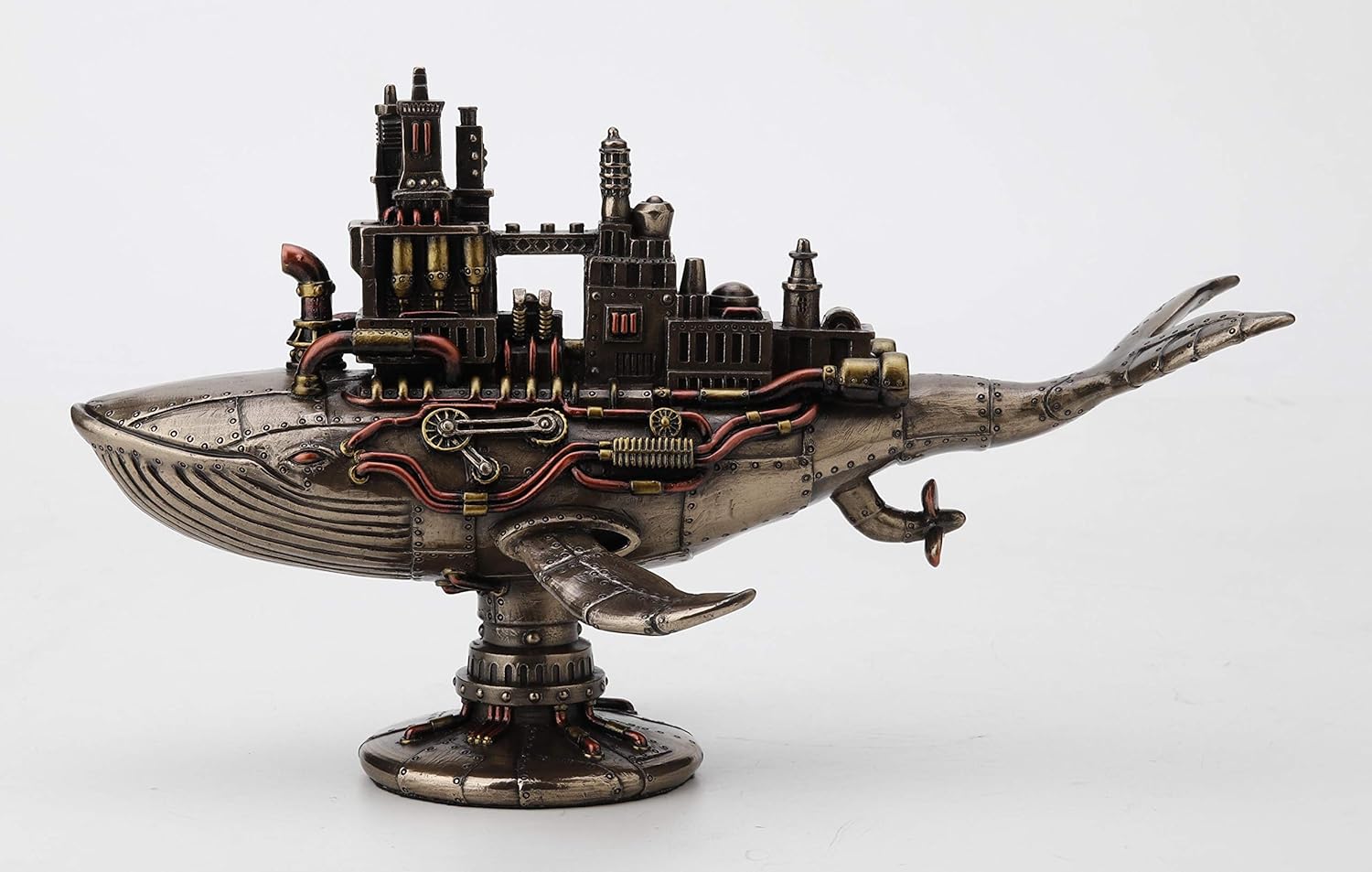 Veronese Design 6 7/8 Inch Steampunk Fifty Two Hertz Galactic Space Colony Whale Cold Cast Resin Bronze Finish Statue Home Decor