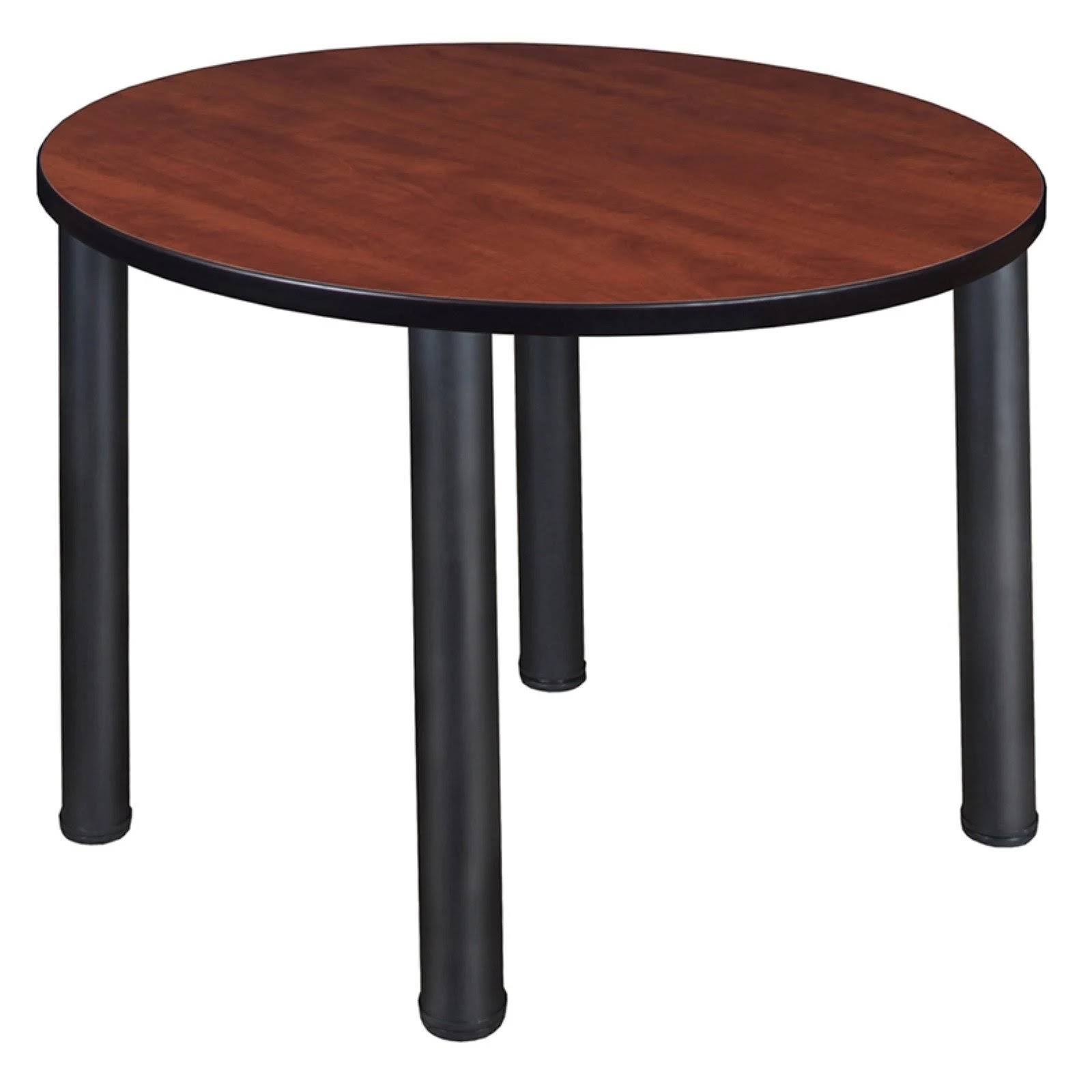 Regency Kee 42x22 Round Breakroom Table- Cherry/ Black