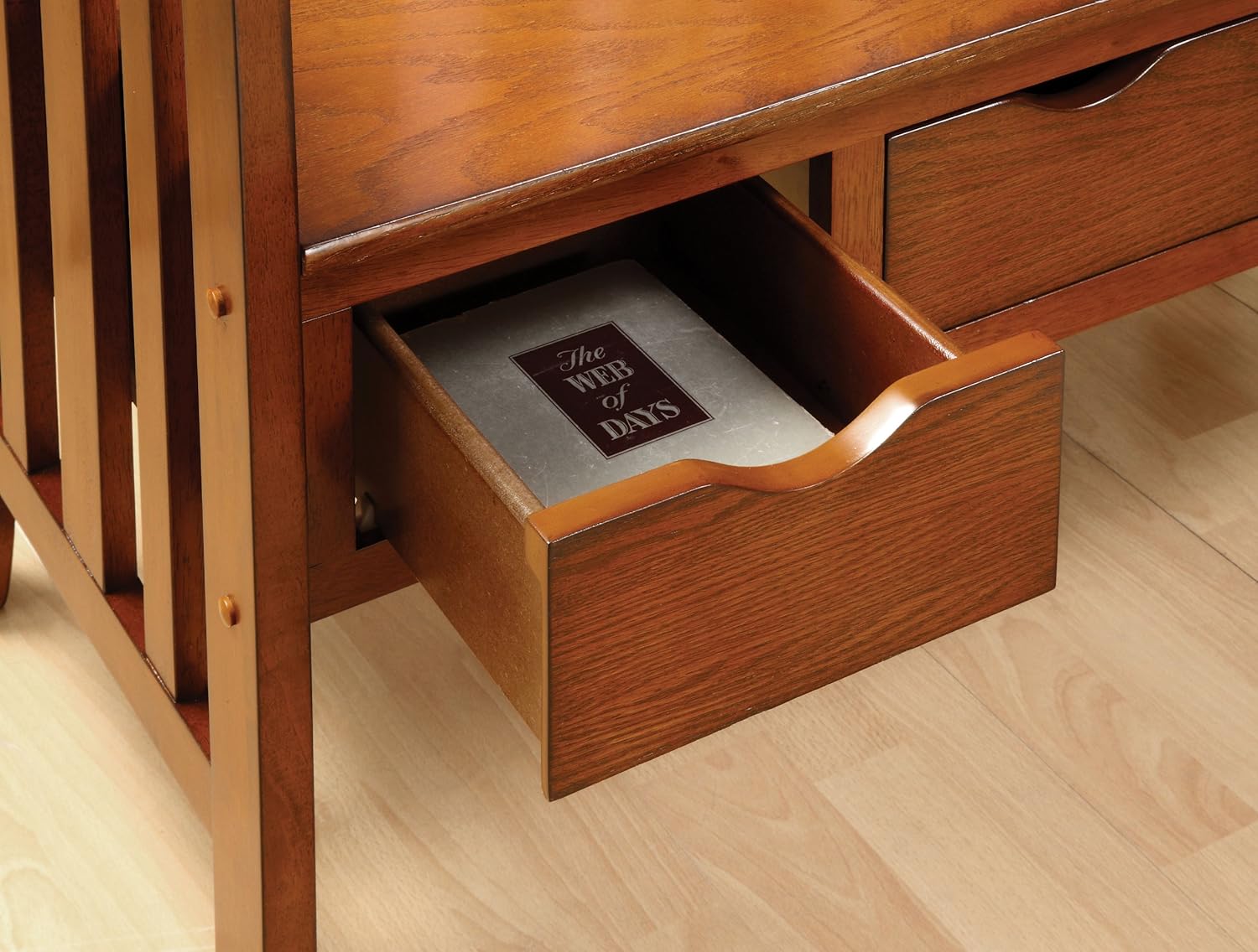 Furniture of America Peyton Accent Bench with 3-Drawers, Oak