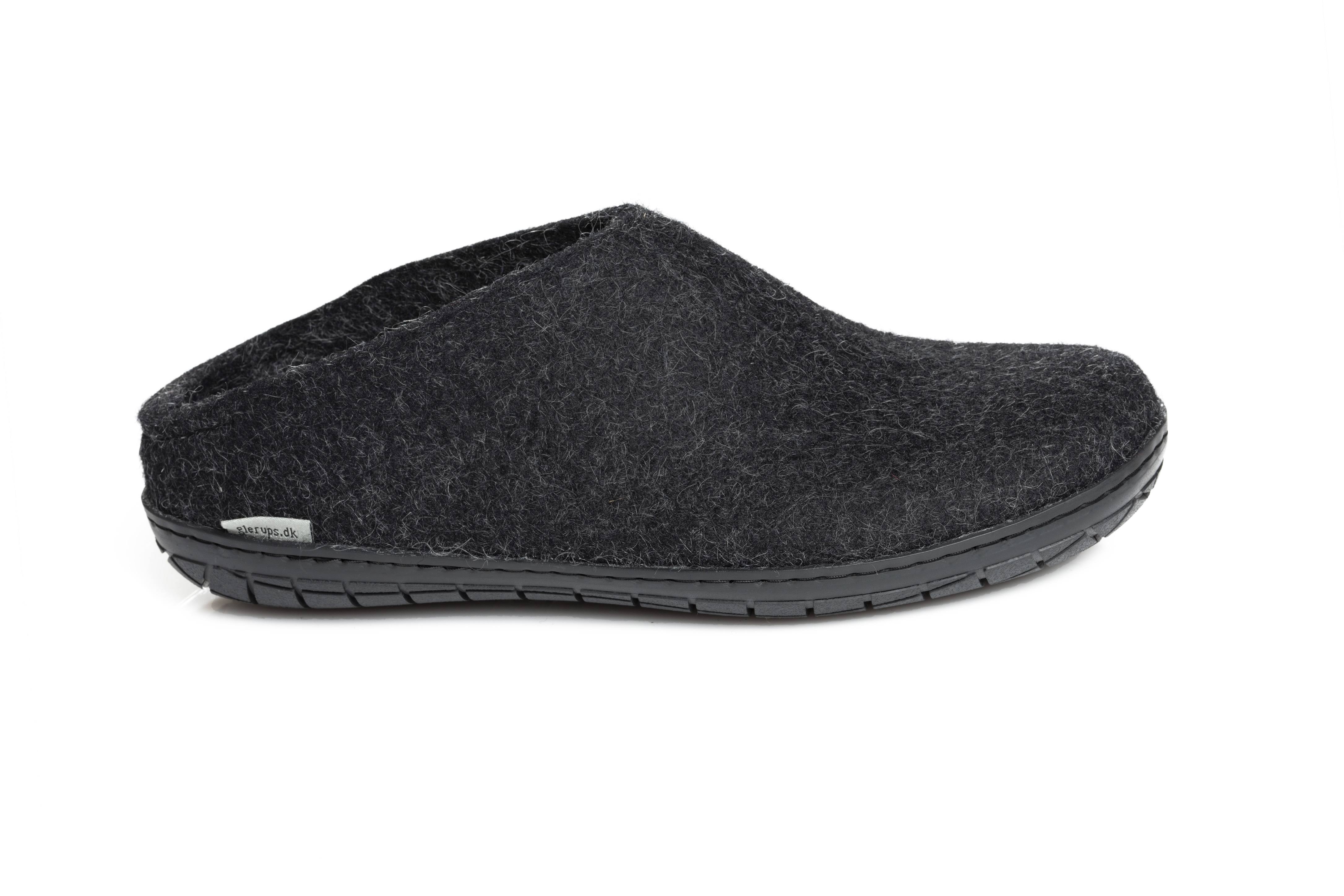 Glerups BR-02-02: Wool Rubber Charcoal/Black Rubber Slip-On (37)