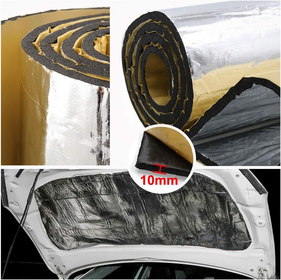 uxcell 394mil 10.76sqft Firewall Heat Sound Deadener Insulation Mat 79 x 20 Inches for Automotive Pack of 2