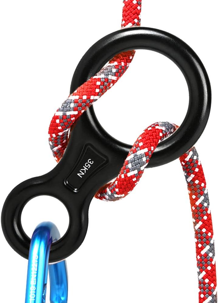 AOKWIT Rescue Figure 8 Descender Climbing Gear Downhill Equipment 35KN/3500kg 7075 Aluminum Alloy Rigging Plate for Climbing Belaying and Rappeling Device Pack of 2