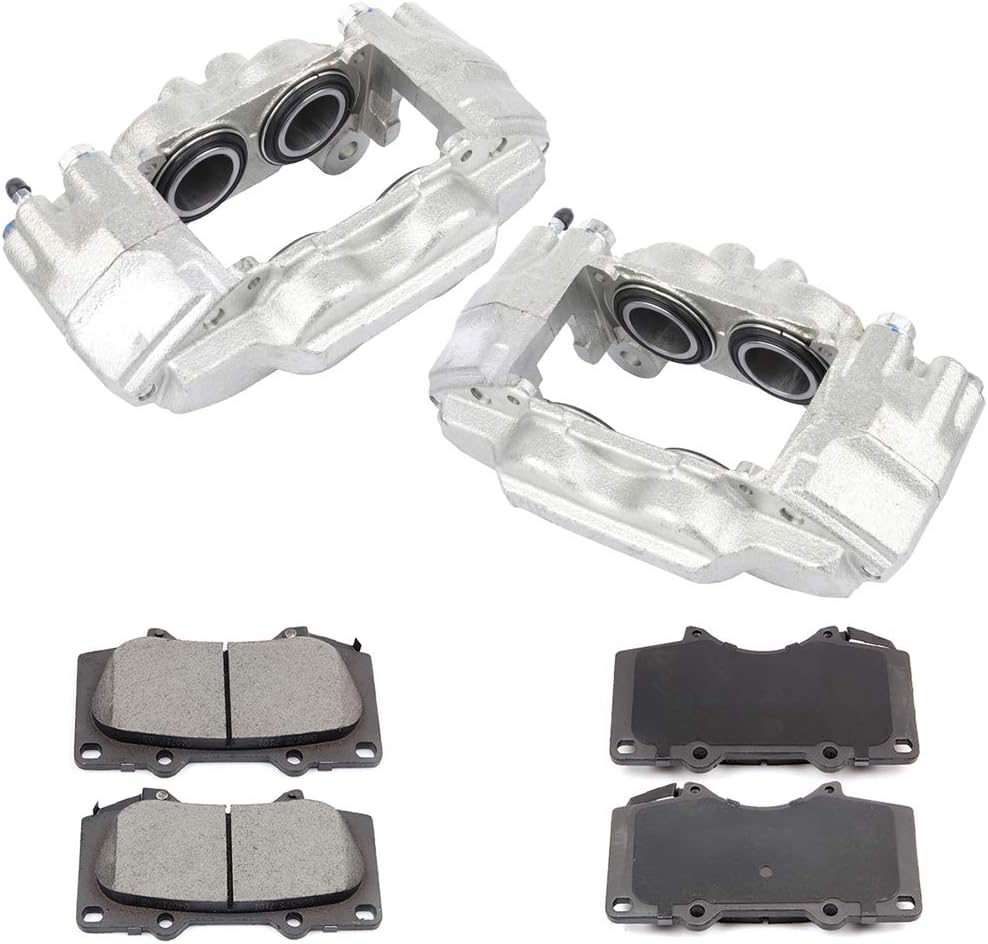 cciyu Brake Caliper with Pads, Front 2 Caliper & 4 Quiet Ceramic Pads fit for 2003-2009 for TOYOTA 4Runner 2005-2017 for TOYOTA Tacoma