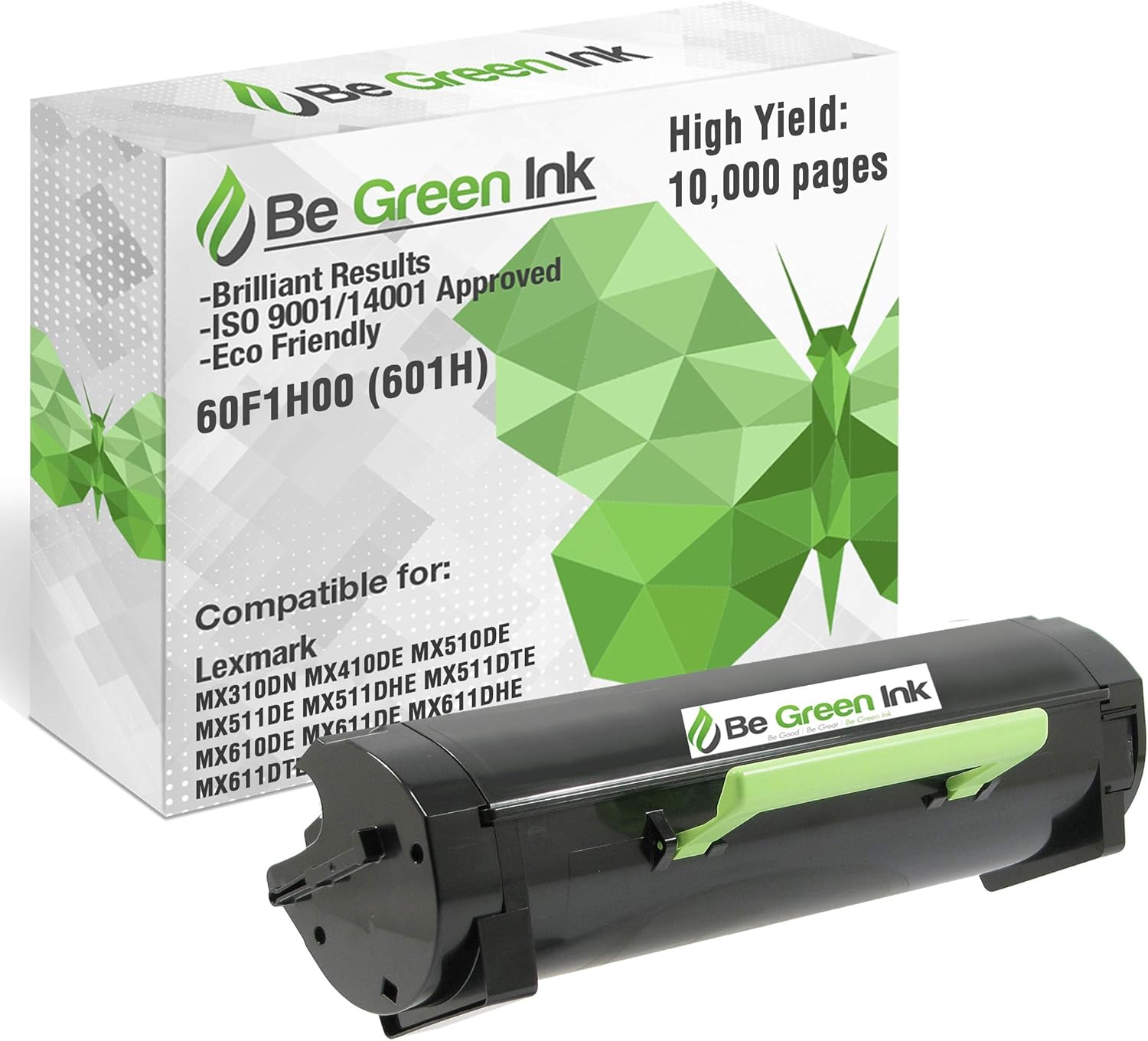 BGI 60F1H00 601H Remanufactured Toner Cartridge Replacement for Lexmark MX310dn MX611de MX511de MX410de MX611dhe MX610de MX511dhe MX510de MX511dte MX611dte MX611dfe | High Yield 10,000 | Made in USA Pack of 2