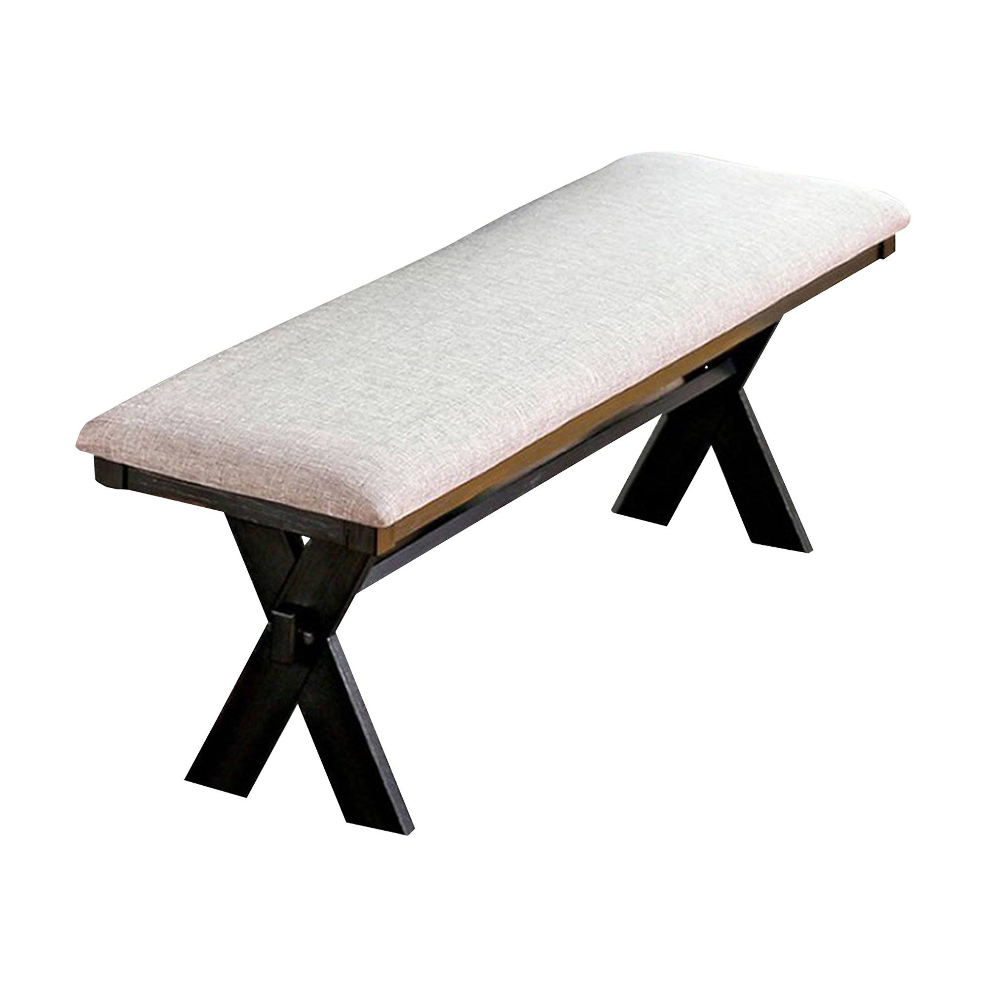 Benzara - Xanthe Transitional Bench, Brushed Black Finish