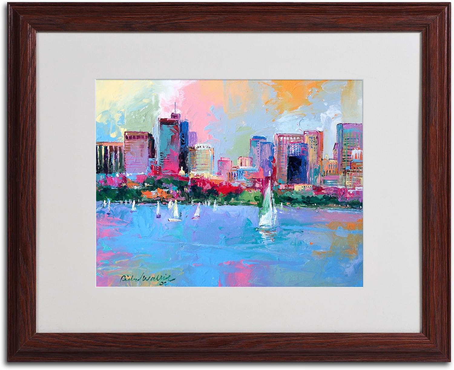 Boston 3 Artwork by Richard Wallich, 16 by 20-Inch, Wood Frame Pack of 2